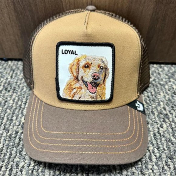 Goorin Bros Animal Farm Trucker Baseball Snapback Hat Cap The Loyal Dog Brown